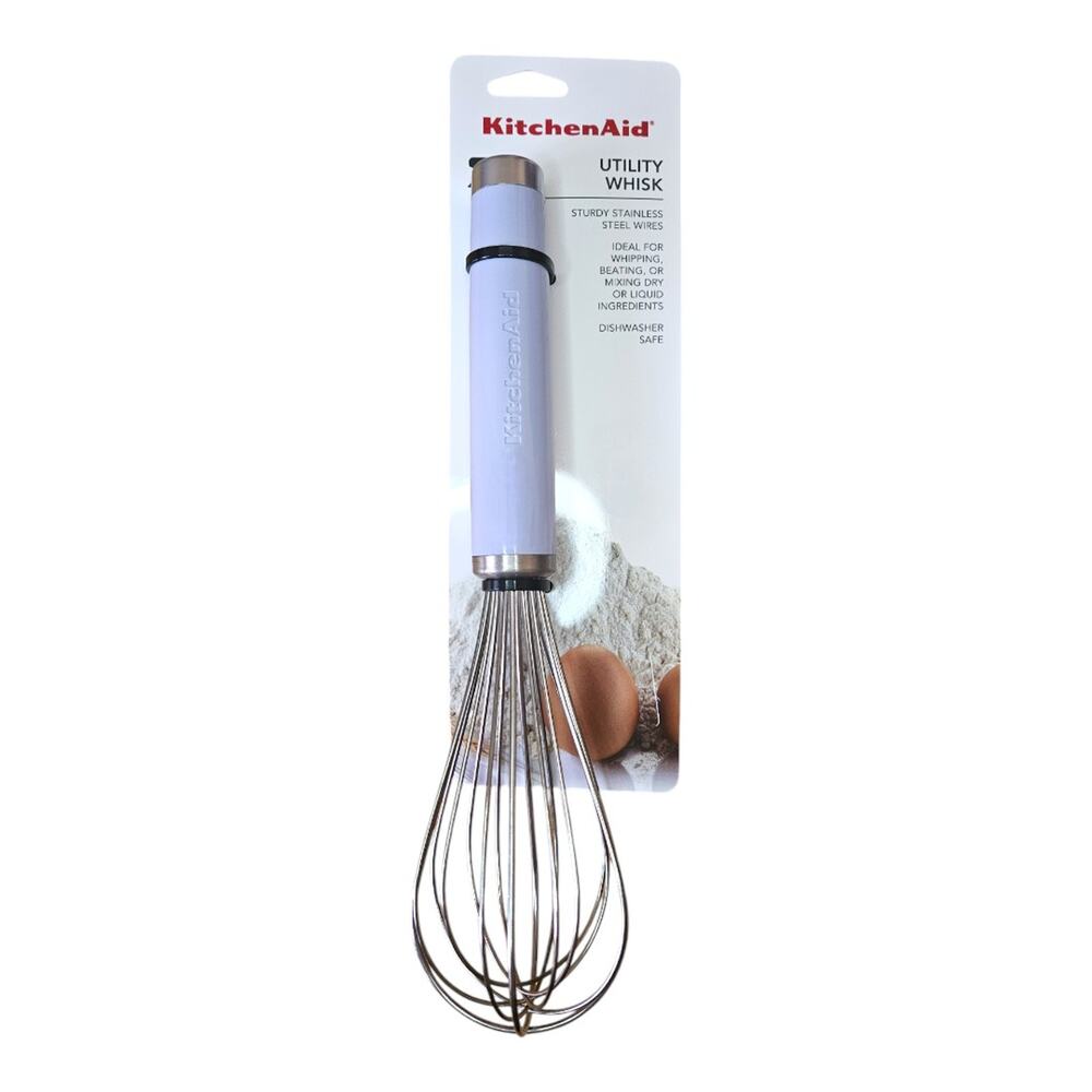 NEW KitchenAid Classic Glossy Handle Utility Whisk in Lavender Cream [Purple]